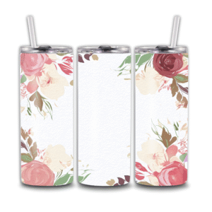 Burgundy Floral Wrap Tumbler