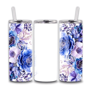 Personalized Blue Hydrangea and Purple Flowers