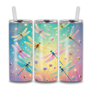 Blue, Yellow and Pink Dragonfly