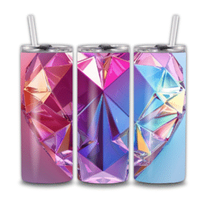 Pink and Blue Large Faceted Diamond