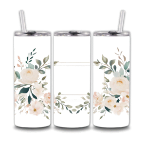 Floral Personalized White and Green