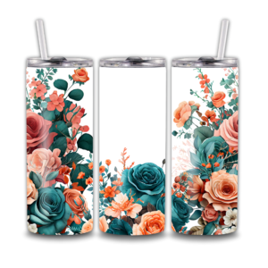 Peach, Green and Pink Floral