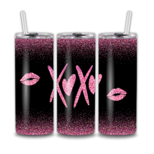 Pink and Black Gitter XOXO